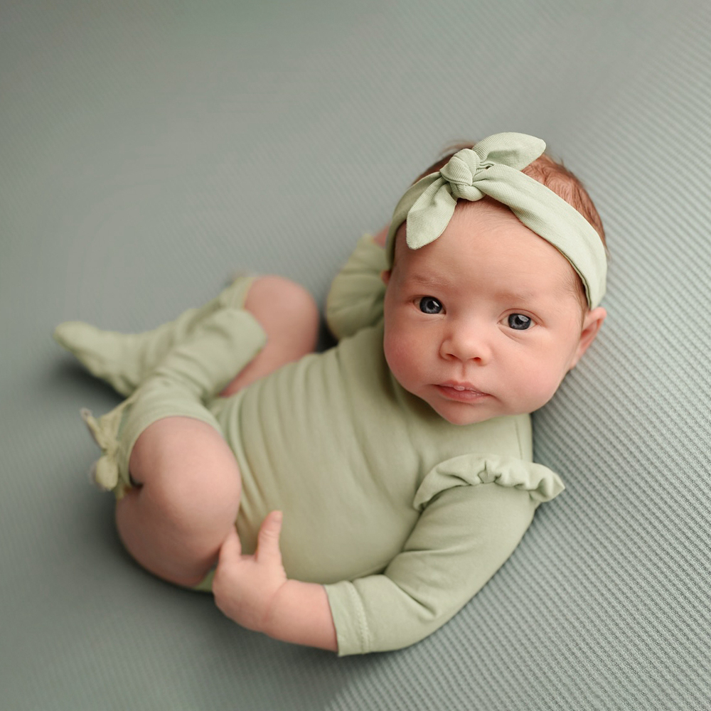 Infant Photography Props Outfit - ملابس تصوير المواليد الجدد: رومبر مكشكش،