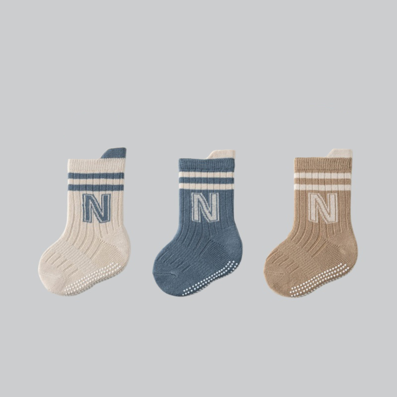 Unisex Baby Socks Non Slip - 3Pairs/lot الأطفال القطن إلكتروني الجوارب عارضة