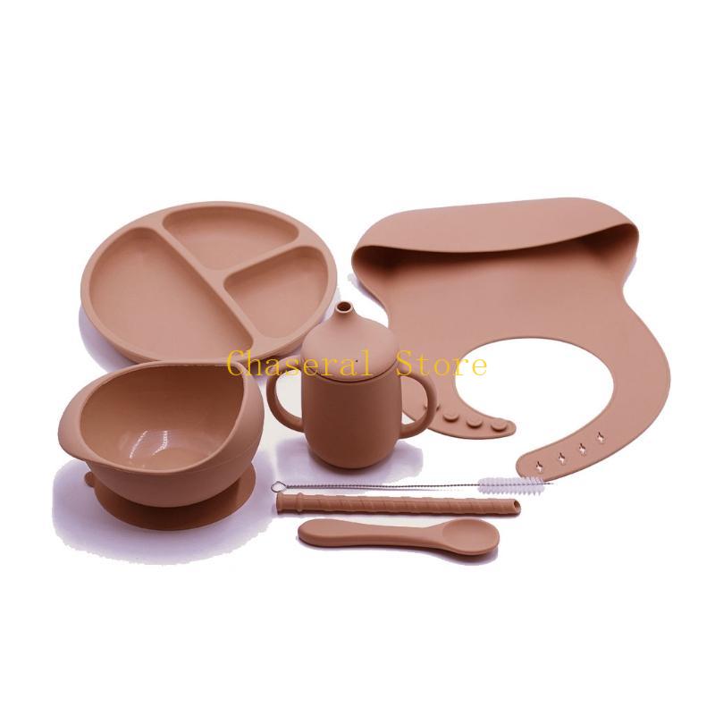 E7CE 7 قطعة مجموعة أطباق طعام  - مراجعة Waterproof Baby Bibs Silicone وسعره