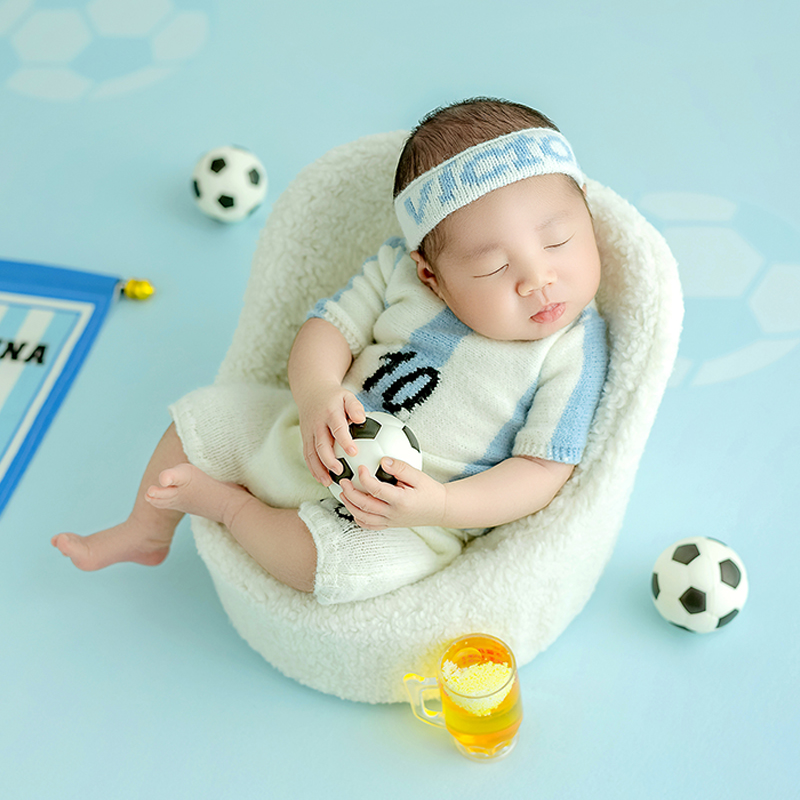 كرة القدم الطفل موضوع الوليد ا - مراجعة Infant Photography Props Outfit وسعره