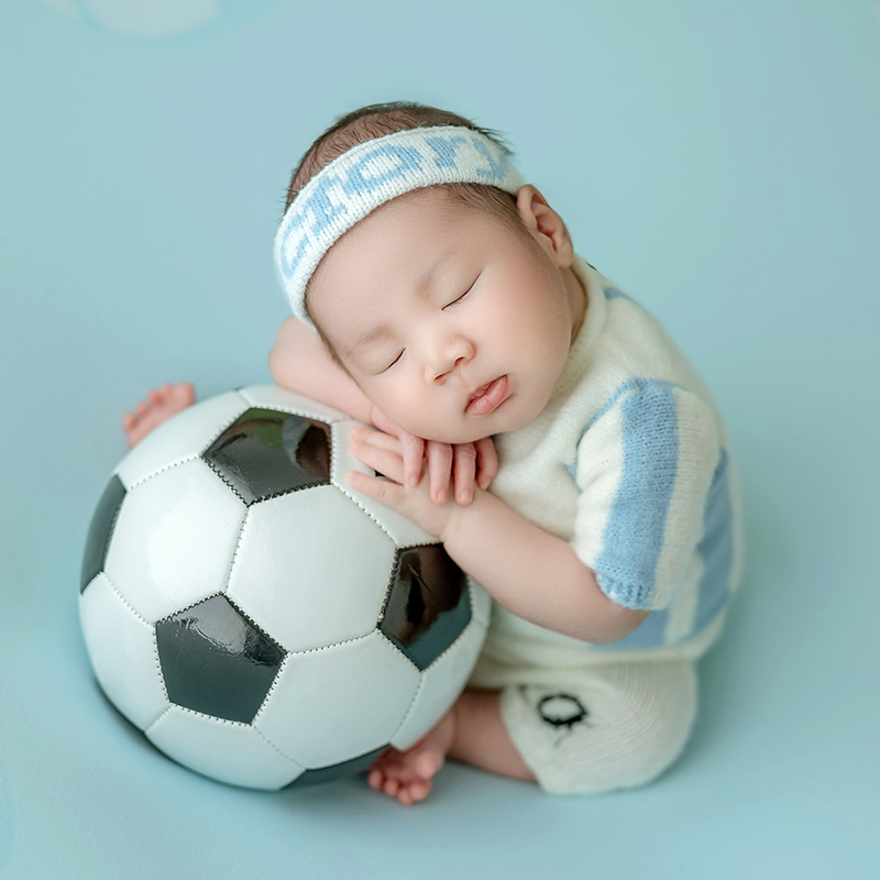 كرة القدم الطفل موضوع الوليد ا - مراجعة Infant Photography Props Outfit وسعره