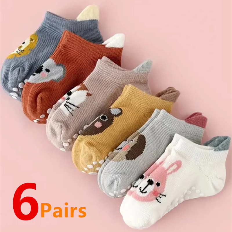 6 زوج/وحدة جوارب للأطفال حديثي - مراجعة Unisex Baby Socks Non Slip وسعره